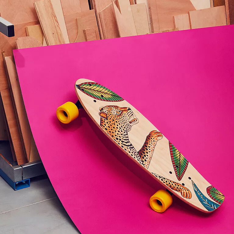 stationery materials laying on a grid